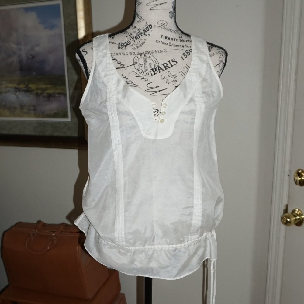 BANANA REPUBLIC SILK AND COTTON SHEER TOP